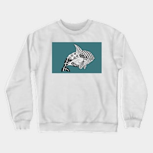 Whale drawn with Zentangle patterns Crewneck Sweatshirt